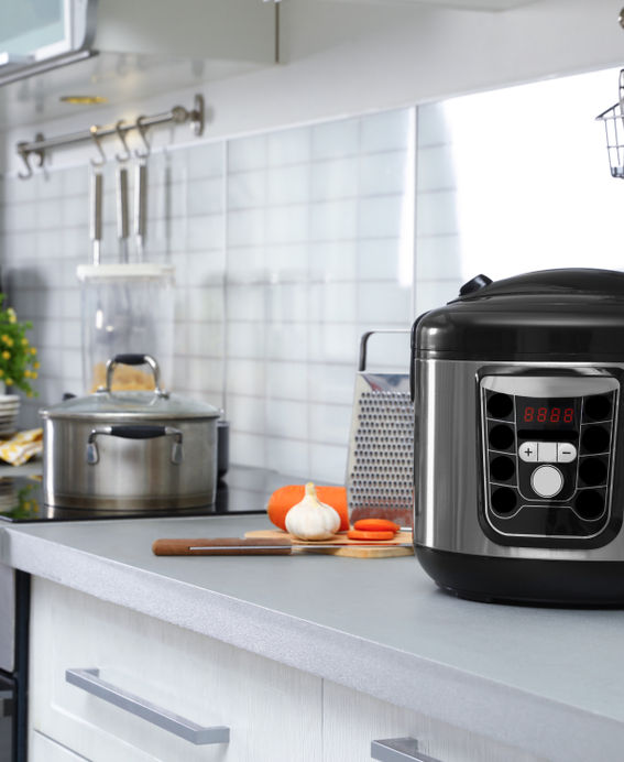 Modern kitchen counter with appliance